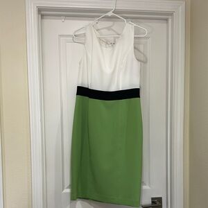 Black Label White and Green Midi Dress